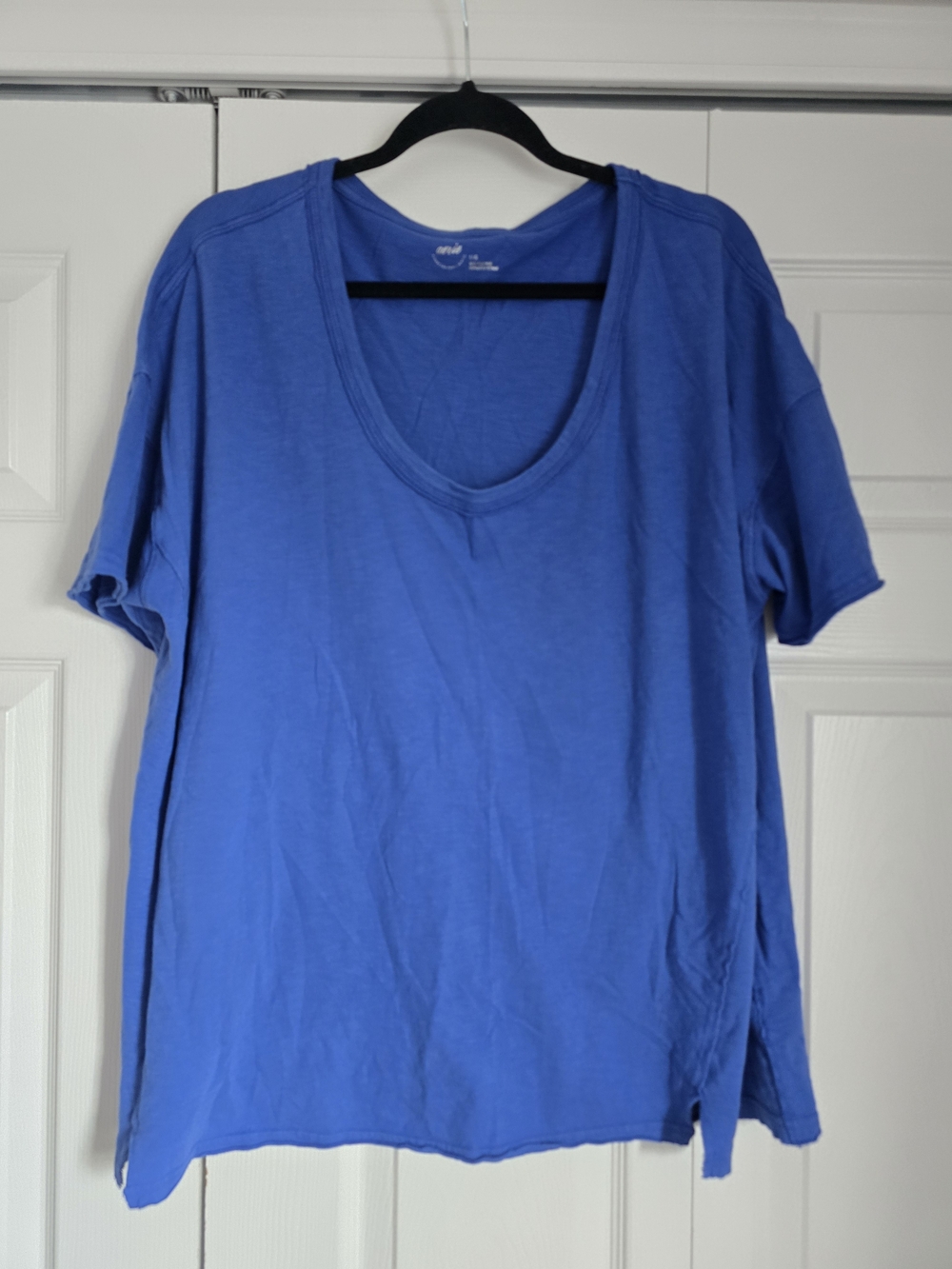 aerie Women's Scoop Neck Short Sleeve Tee - Blue